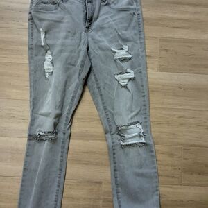 Refuge Gray Skinny Jeans with Distressed Knees